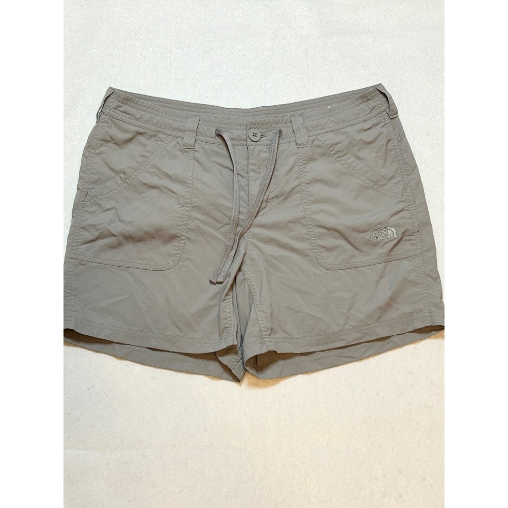 The North Face Womens Gray Nylon Hiking Shorts Size 10 Drawstring Stow Pocket